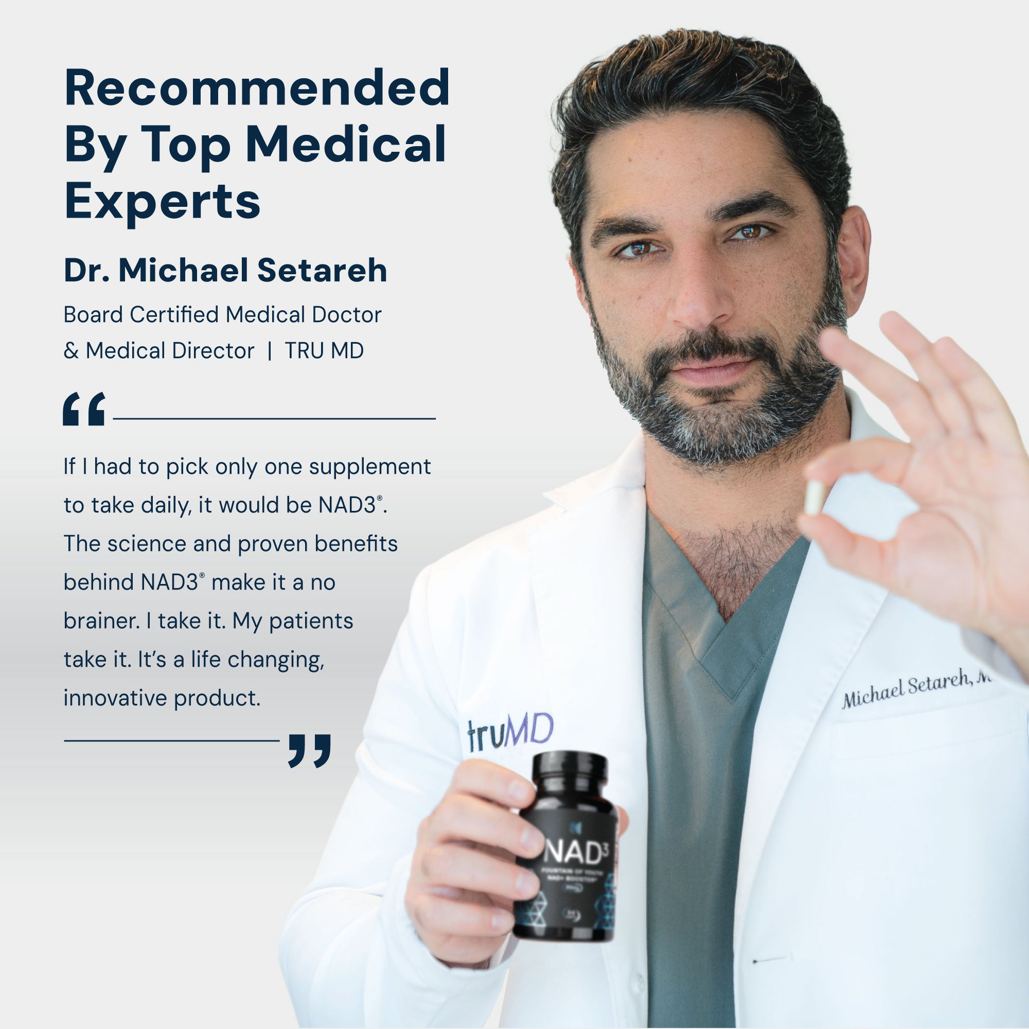 NAD3® 30 • An All Natural NAD+ Booster® Dietary Supplement (15 Day Supply)