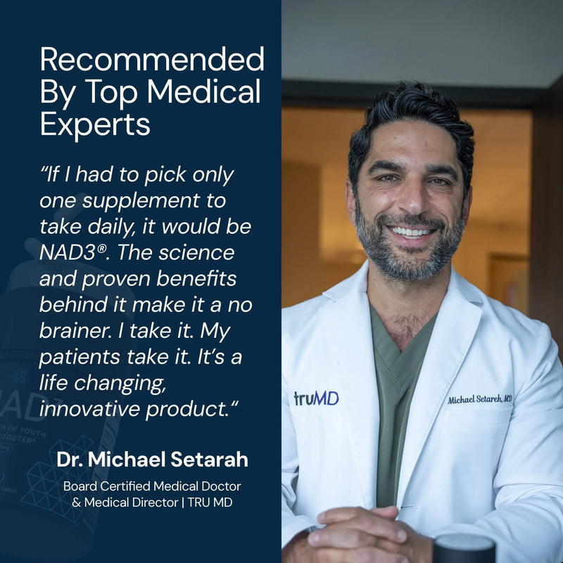 NAD3® 60 • Un suplemento dietético totalmente natural NAD+ Booster® (suministro para 1 mes) 